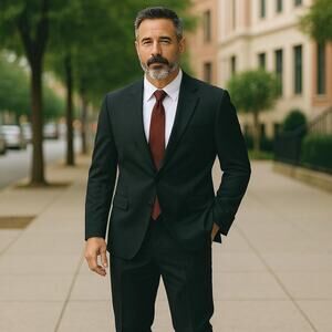 Canali Tuxedo Mens 45 R Black 2pc Suit Blazer Pants 35x29.5 Wedding Groom Italy